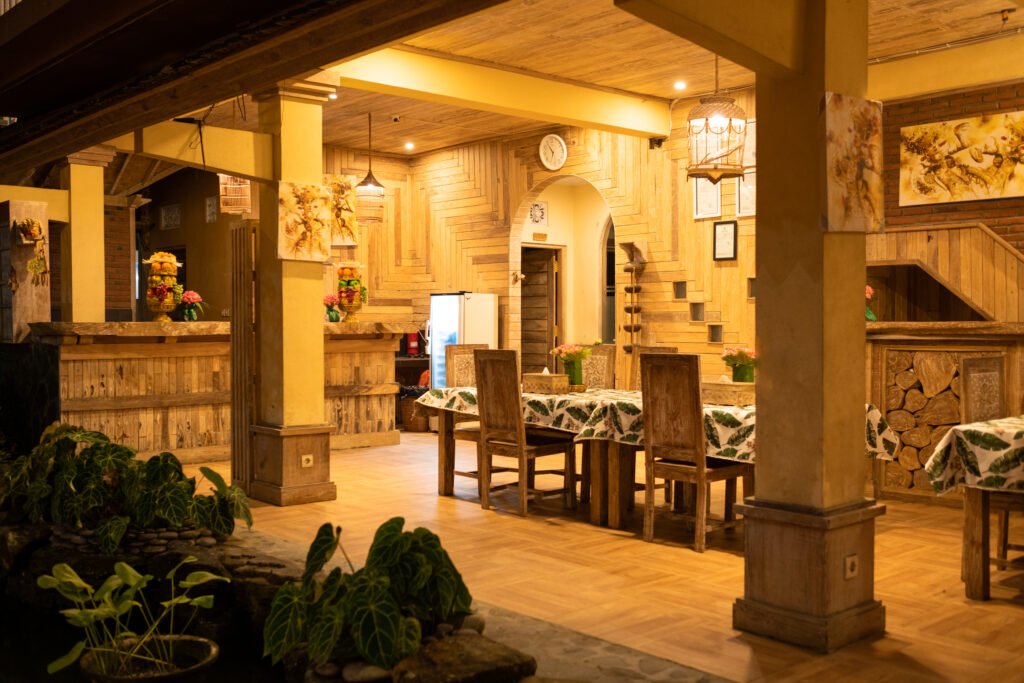 Restaurant and dining area at Uma Shanty Homestay Karangasem Bali